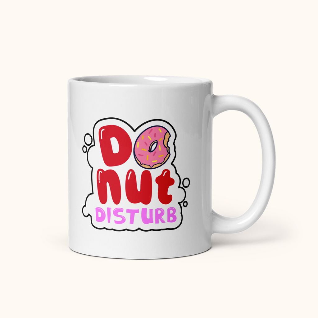 Donut Disturb White glossy mug