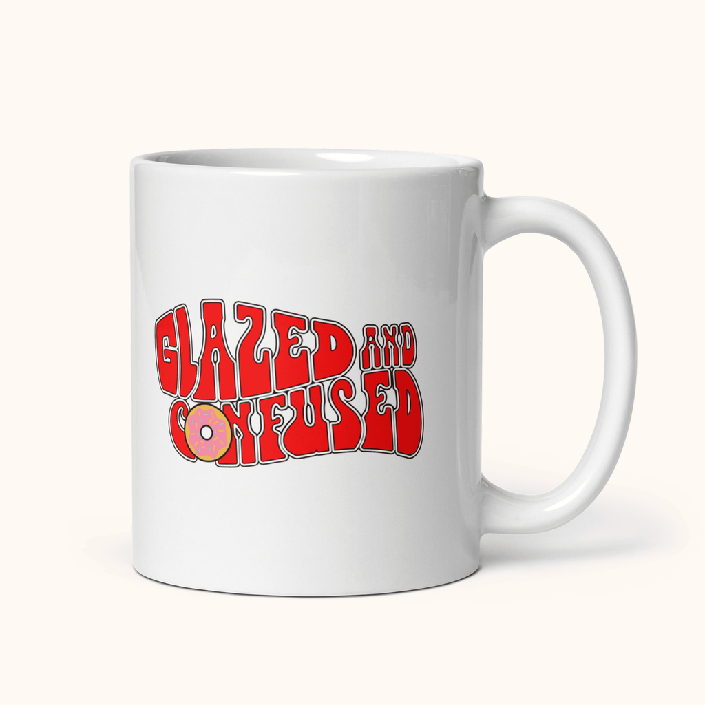 The Glazed and Confused White Glossy Mug